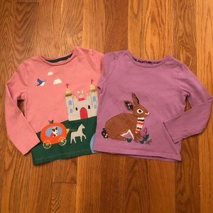 Mini Boden girls 3/4 bunny top bundle